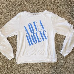 Wildfox AquaHolic Baggy Beach Jumper White Size Medium